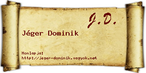 Jéger Dominik névjegykártya